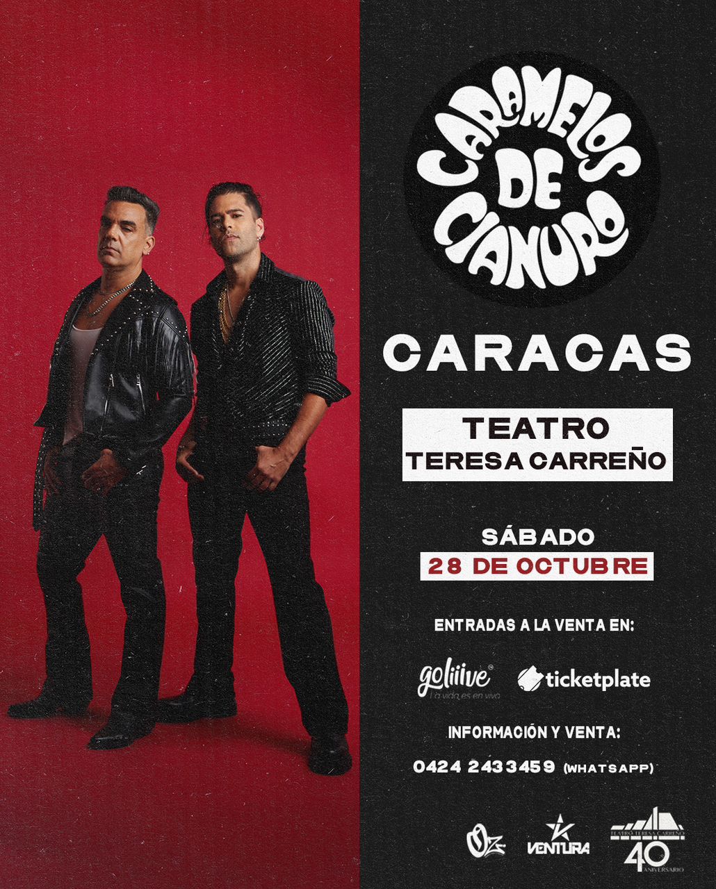 Caramelos de Cianuro llega con su Tour 2023 al Teatro Teresa Carreño